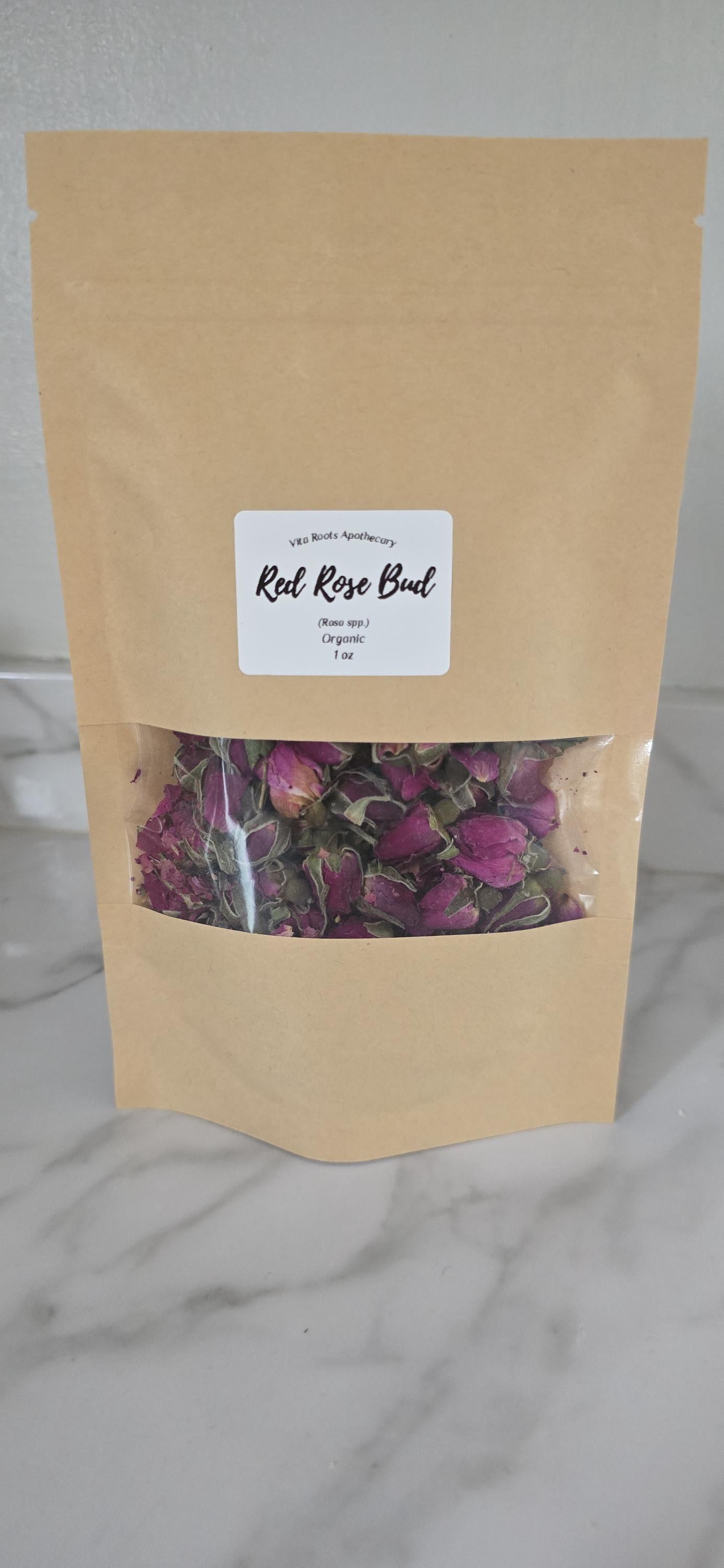 Organic Red Rose Bud Flower, Dried Herbs: Bulk Herbs, Loose Leaf Tea, Herbal Apothecary