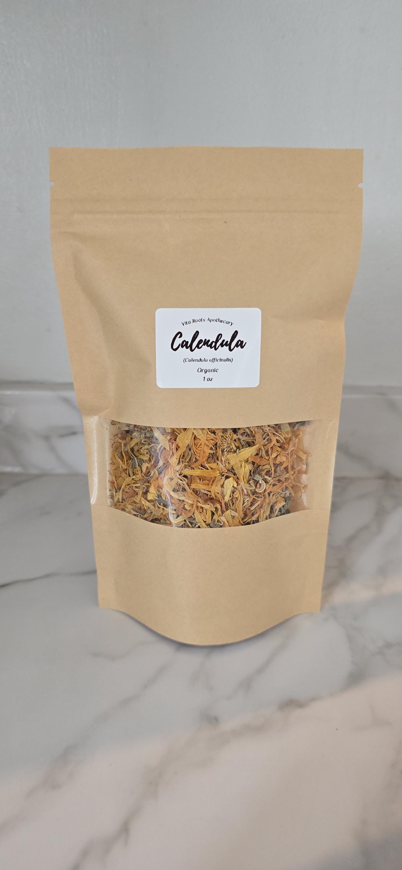 Organic Calendula Flower, Dried Herbs: Bulk Herbs, Loose Leaf Tea, Herbal Apothecary