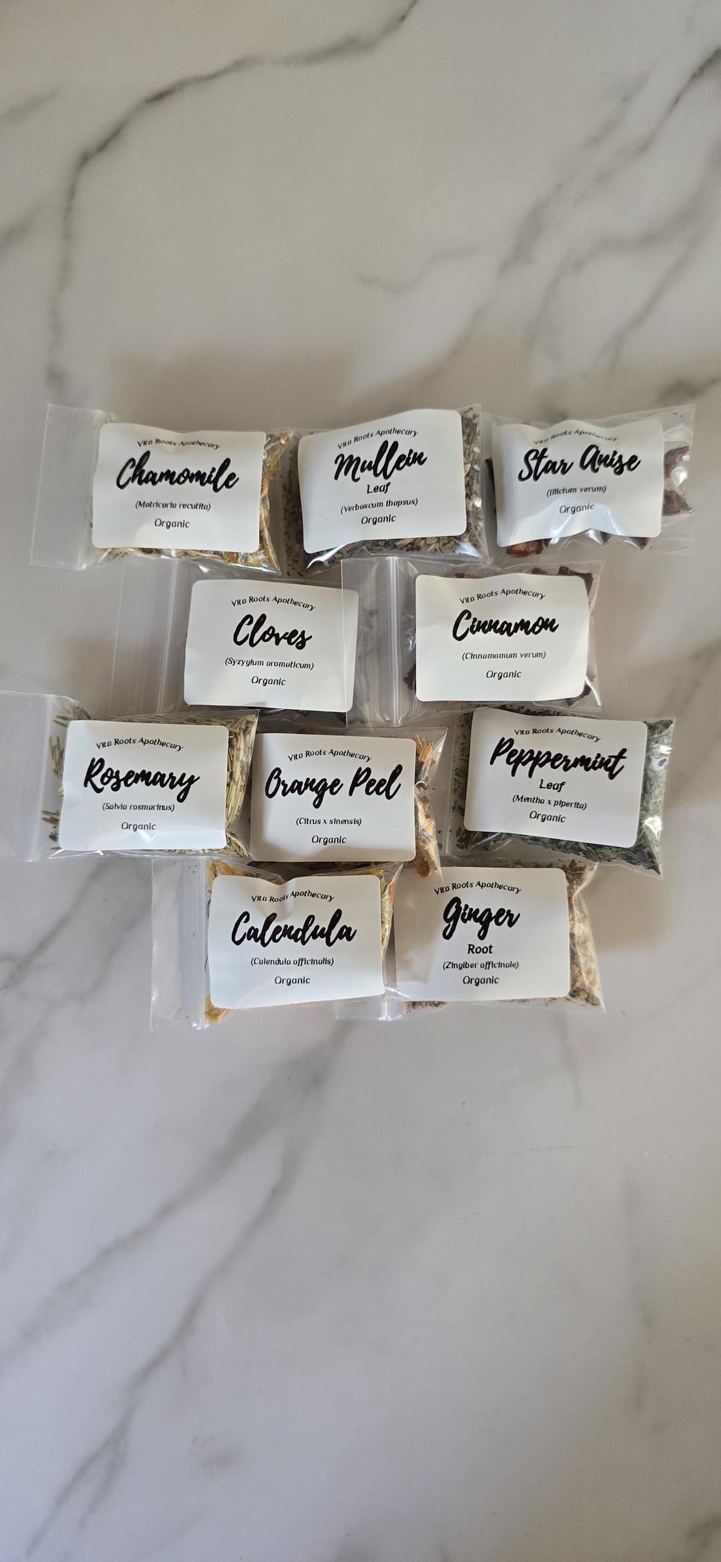 10 Herb Sampler, Beginner Apothecary Kit, Dried Herbs, Mortar and Pestle Optional