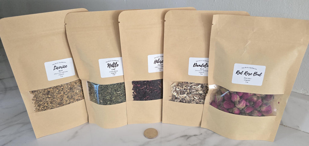Organic Apothecary Kit, 20 Loose Leaf Herbs, Herbalist Starter (Optional Mortar & Pestle)