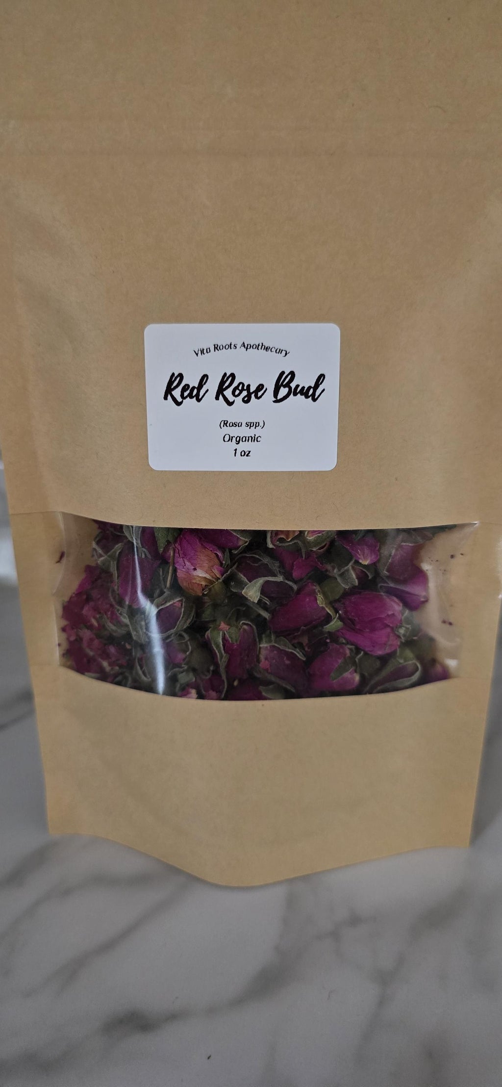 Organic Red Rose Bud Flower, Dried Herbs: Bulk Herbs, Loose Leaf Tea, Herbal Apothecary