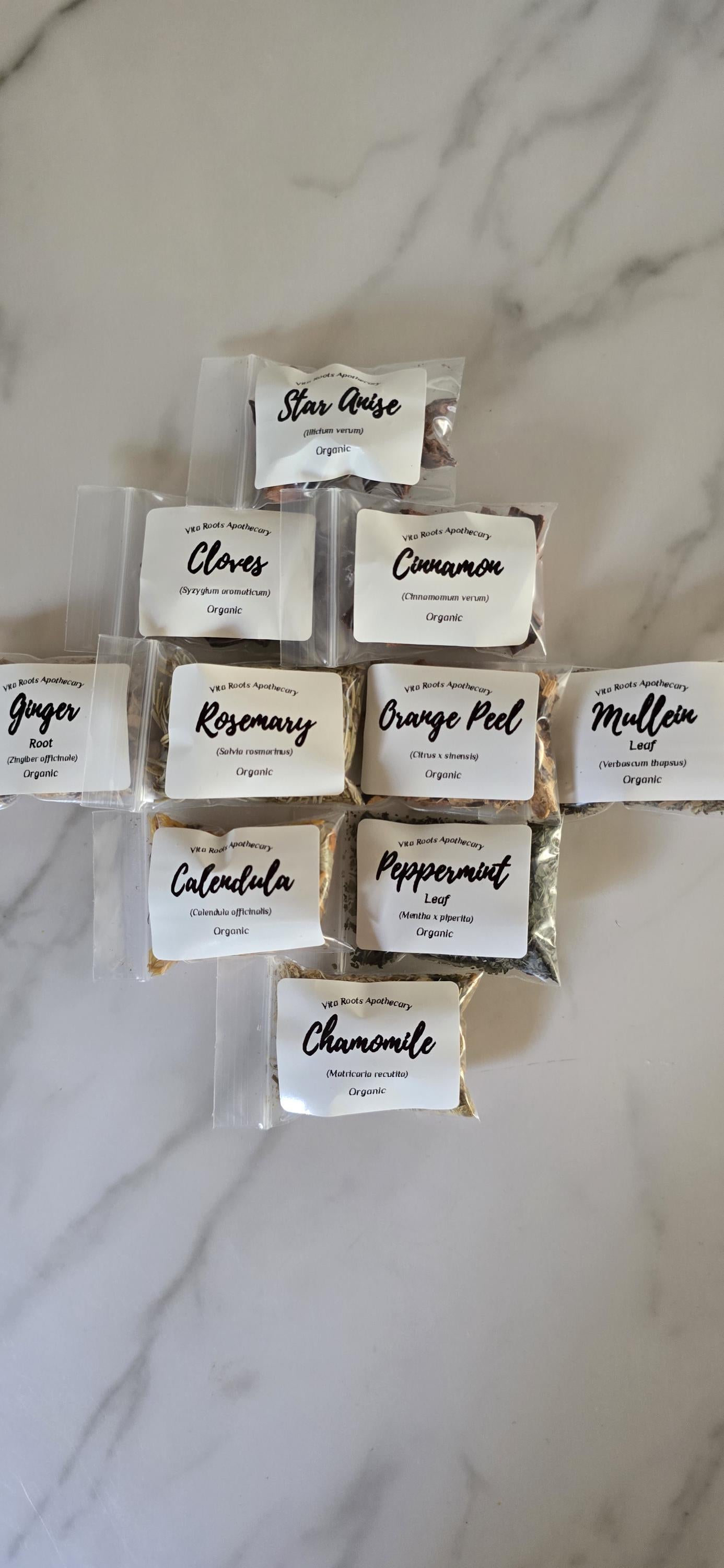 10 Herb Sampler, Beginner Apothecary Kit, Dried Herbs, Mortar and Pestle Optional