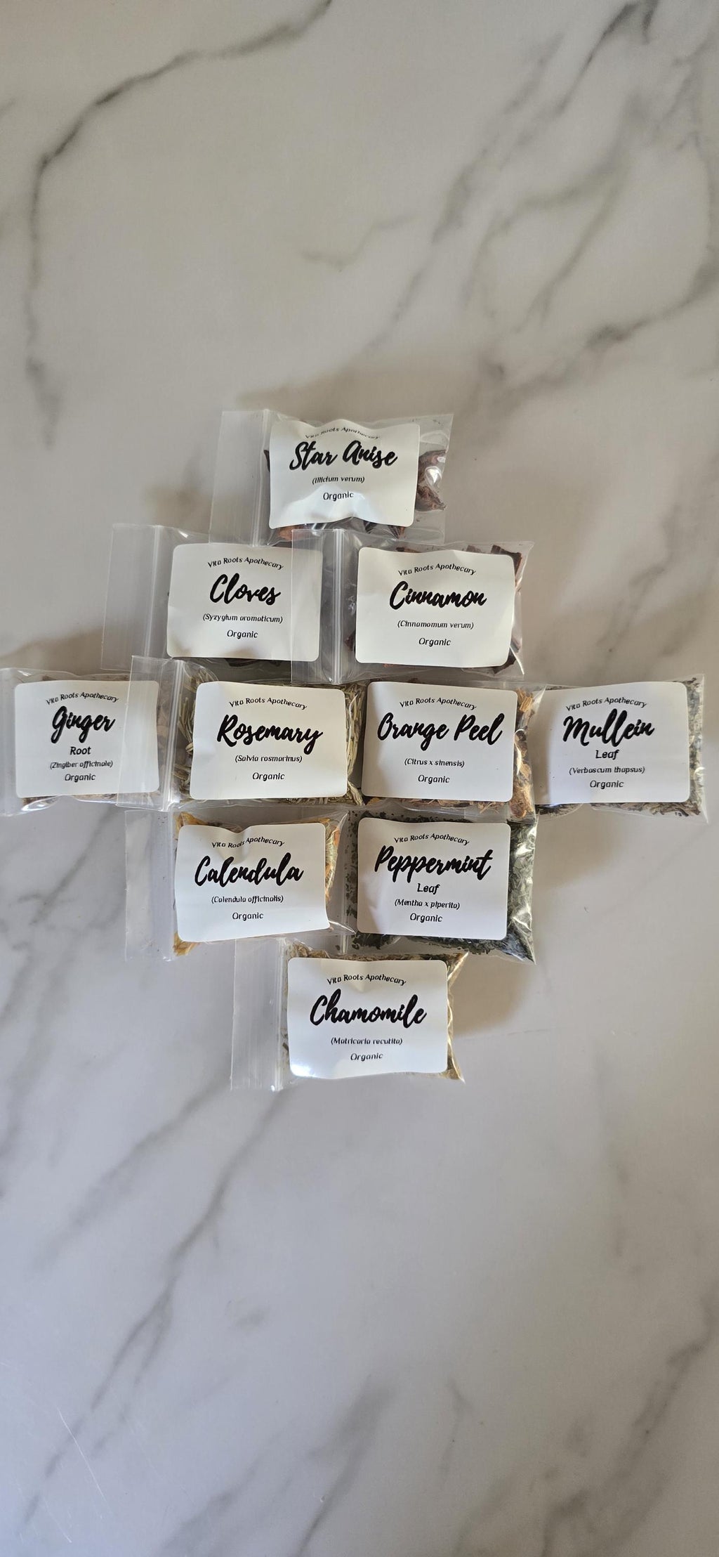 10 Herb Sampler, Beginner Apothecary Kit, Dried Herbs, Mortar and Pestle Optional