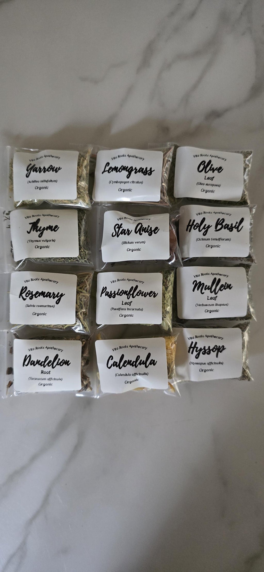 Apothecary Kit: 12 Organic Herbs, Herbal Tea Sampler, Tea Gift Set