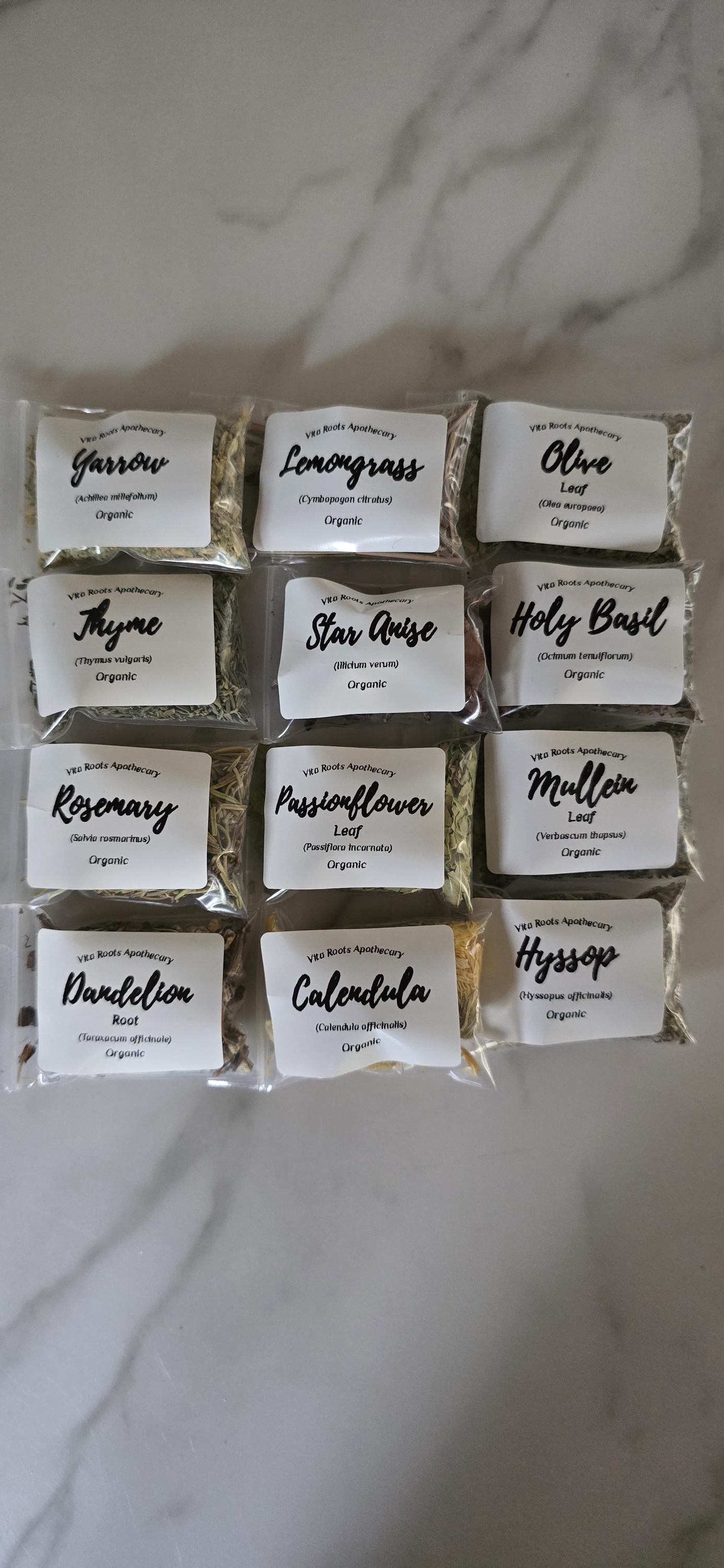 Apothecary Kit: 12 Organic Herbs, Herbal Tea Sampler, Tea Gift Set