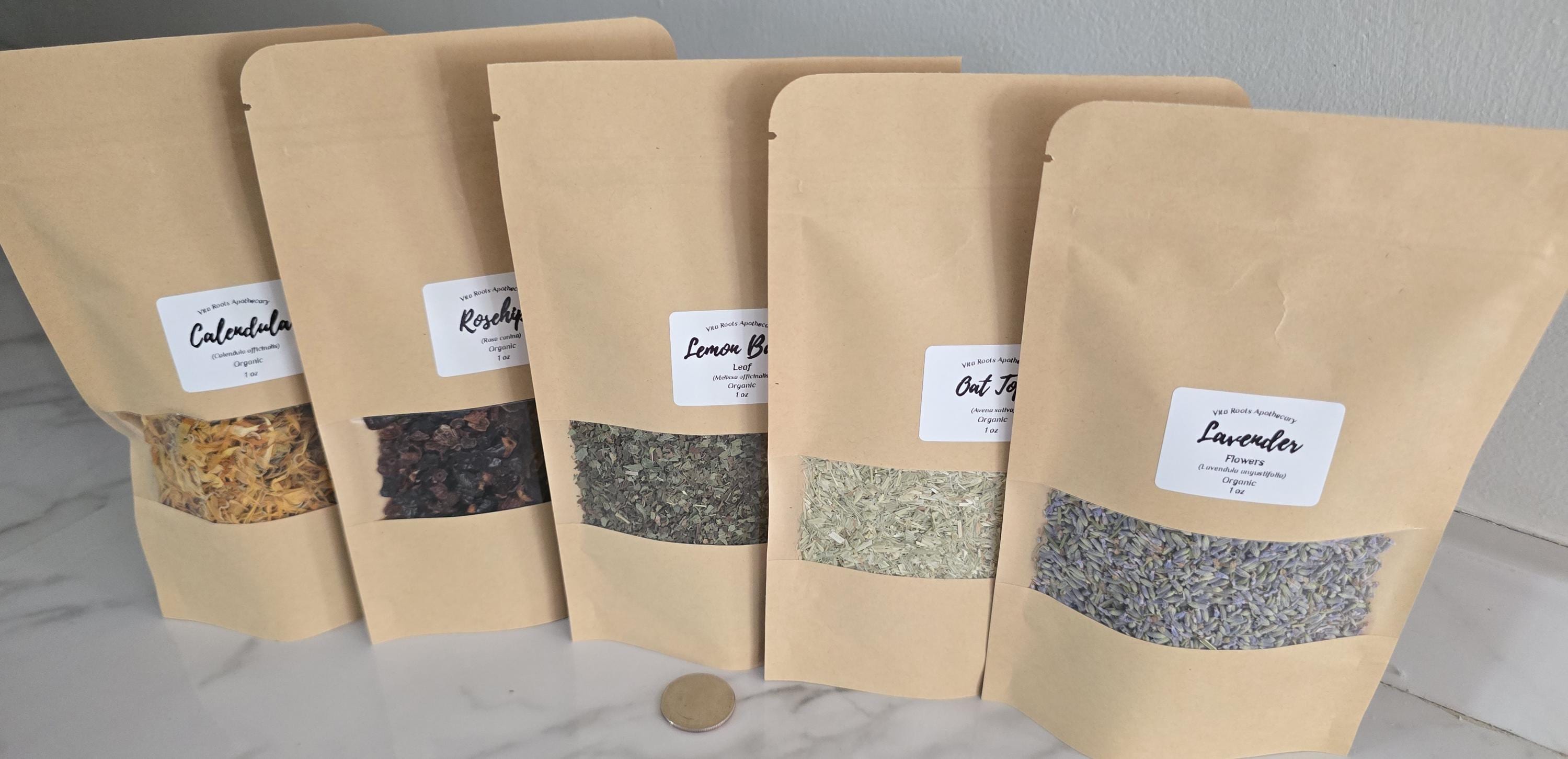 Organic Apothecary Kit, 20 Loose Leaf Herbs, Herbalist Starter (Optional Mortar & Pestle)