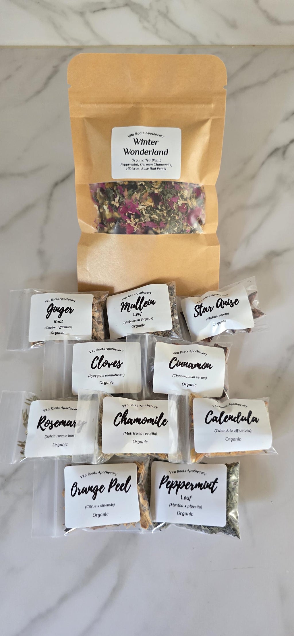 10 Herb Sampler, Beginner Apothecary Kit, Dried Herbs, Mortar and Pestle Optional