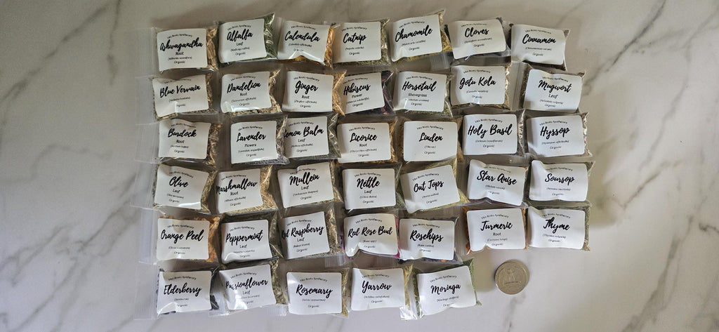 Organic Dried Herbs Sampler Kit – 40 Herbal Teas, Apothecary Supplies