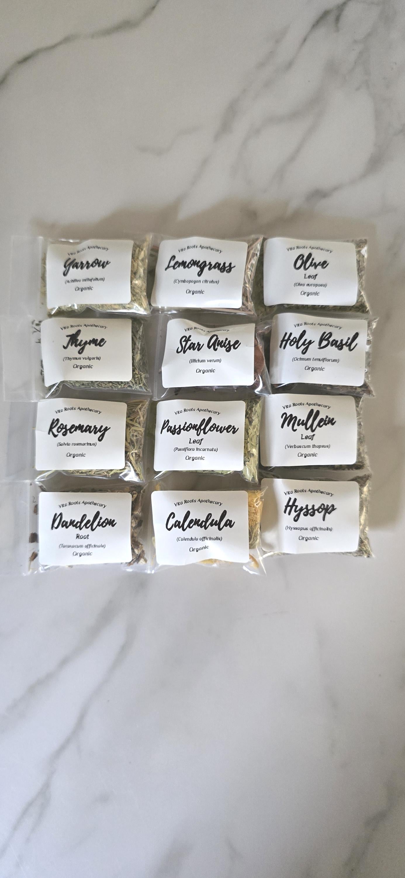 Apothecary Kit: 12 Organic Herbs, Herbal Tea Sampler, Tea Gift Set