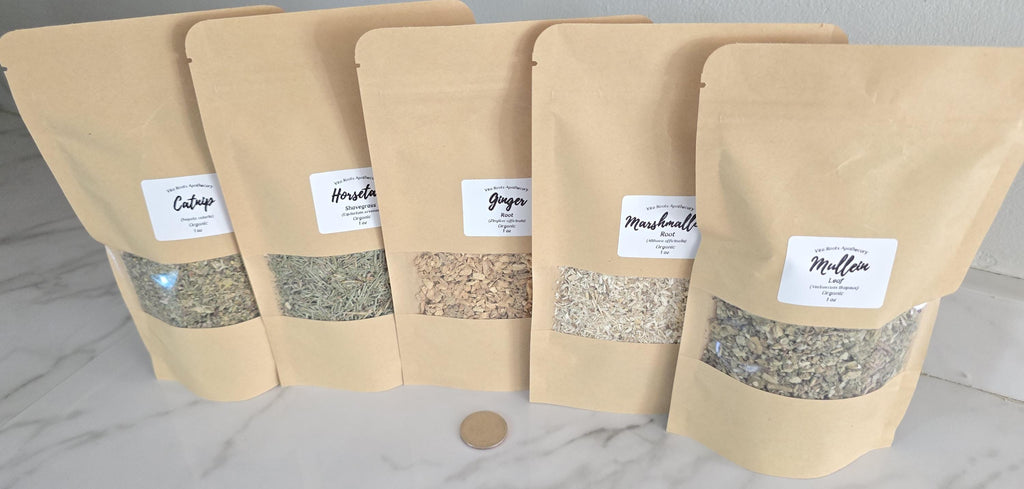 Organic Apothecary Kit, 20 Loose Leaf Herbs, Herbalist Starter (Optional Mortar & Pestle)