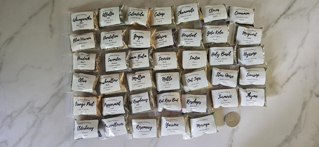 Organic Dried Herbs Sampler Kit – 40 Herbal Teas, Apothecary Supplies