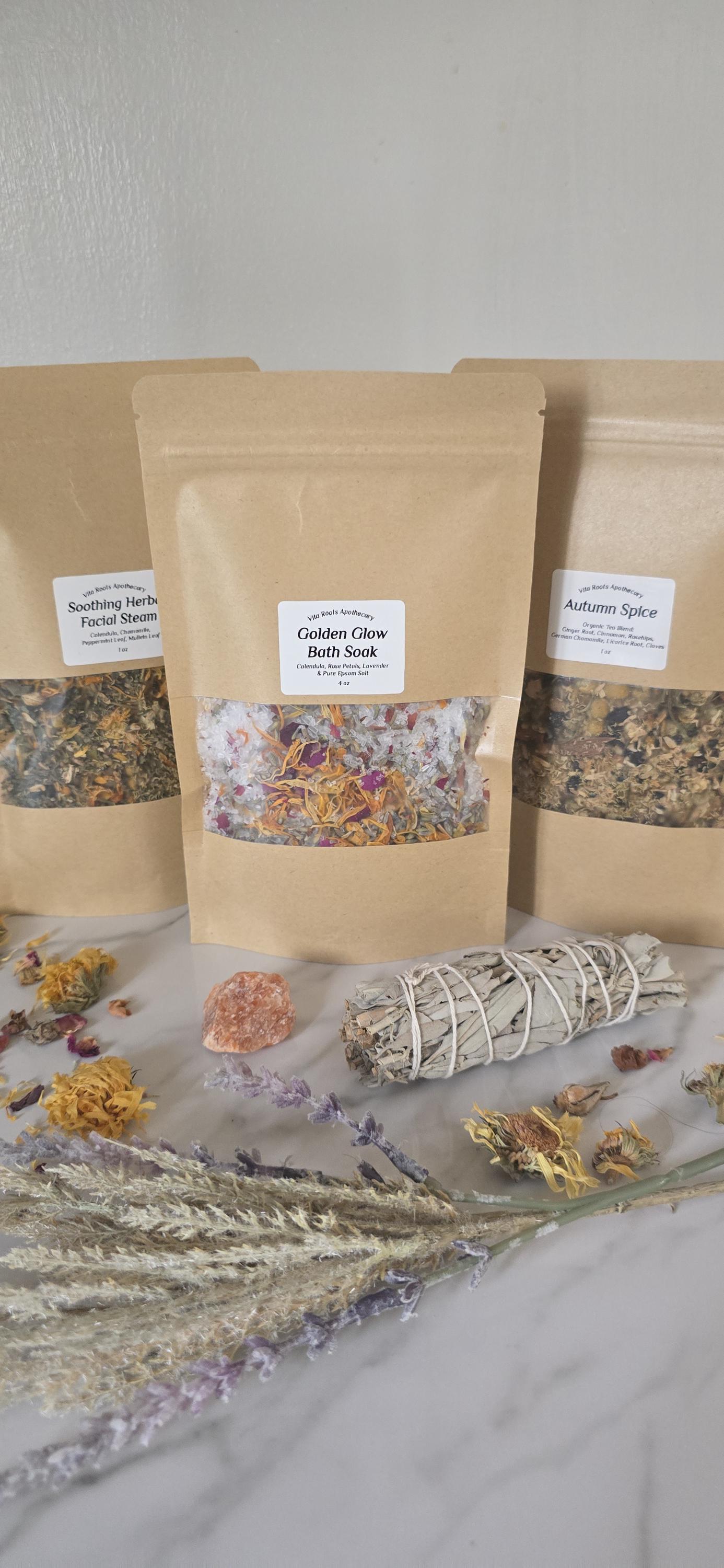 Autumn Herbal Self-Care Box: Tea, Bath Soak, Facial Steam